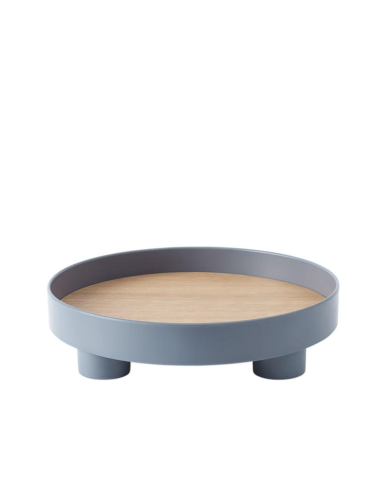 Platform - Bandeja de servicio azul con tablero de roble