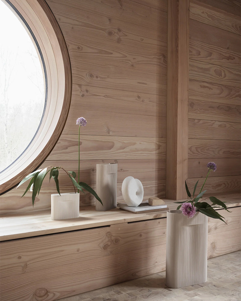 Ridge - Florero beige 35cm