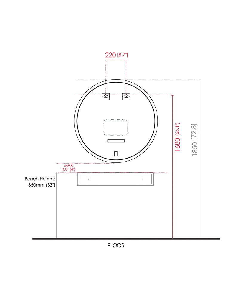 Circa LED - Round hairdressing mirror - With dimmer