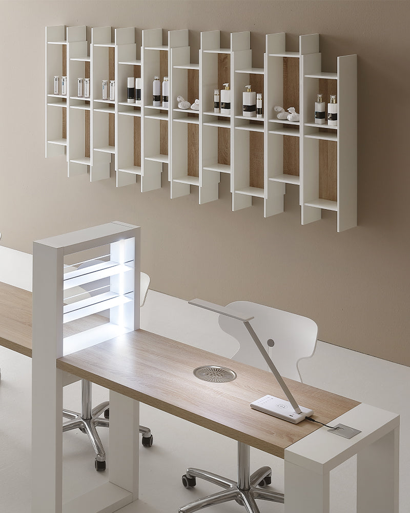 Living - Mesa de manicura blanca - Con aspiración