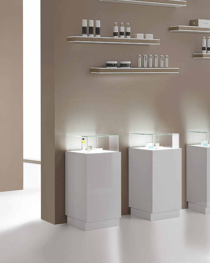 Light - Módulo expositor blanco para mostrador de recepción