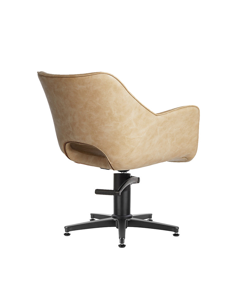 Chloe Sand - Silla de peluquería beige - Base estrella negra