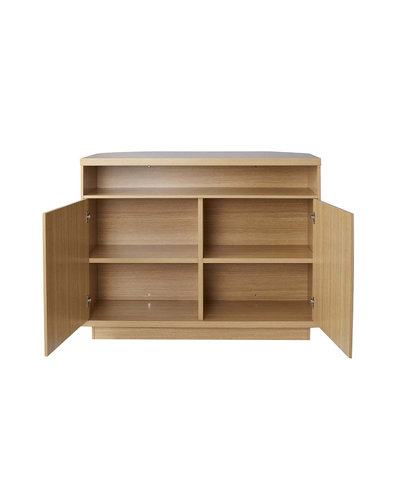 Walker - Mostrador de recepción de madera - Estantes integrados para productos
