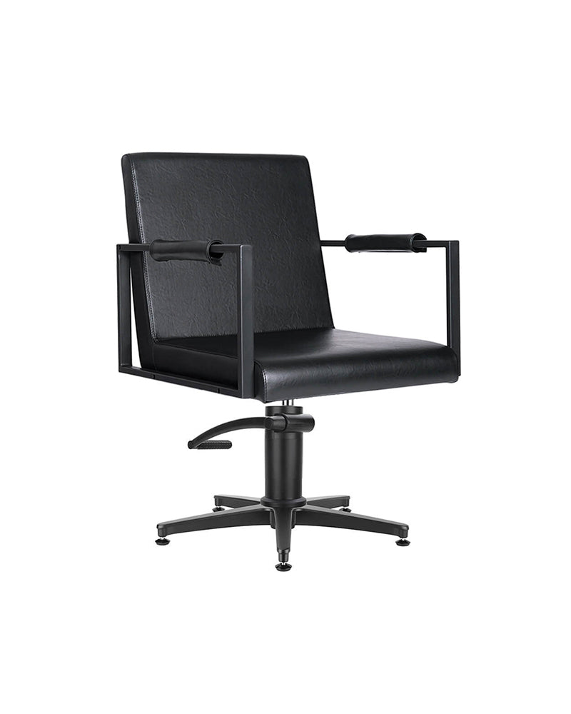 Harper - Silla de peluquería negra - Base estrella negra