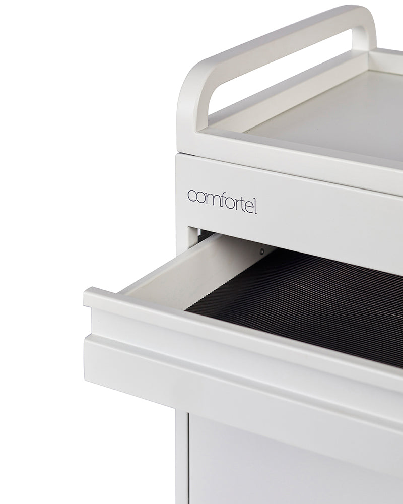 Studio 3 - Carrito de peluquería blanco con 3 cajones y estante extraíble