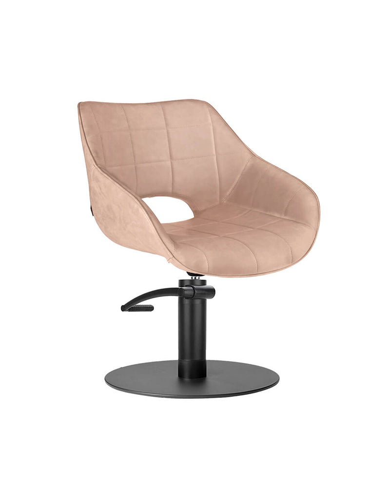 Rosie Blush - Pink hairdressing chair - Black round base