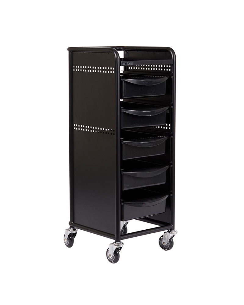 Workshop Deluxe 5 - Carrito de peluquería negro - 5 cajones espaciosos