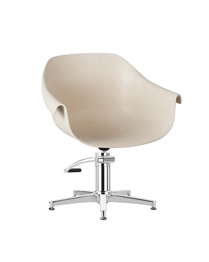 Eco - Silla de peluquería beige - Base estrella cromada