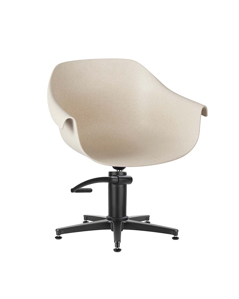 Eco - Silla de peluquería beige - Base estrella negra