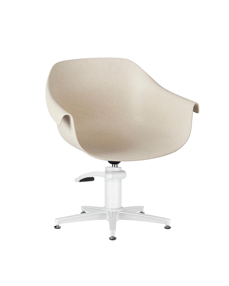 Eco - Silla de peluquería beige - Base estrella blanca