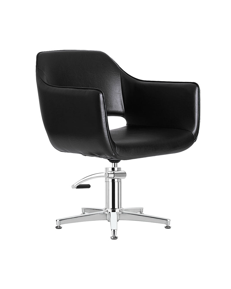Blake Black - Sillón de peluquería negro - Base estrella cromada