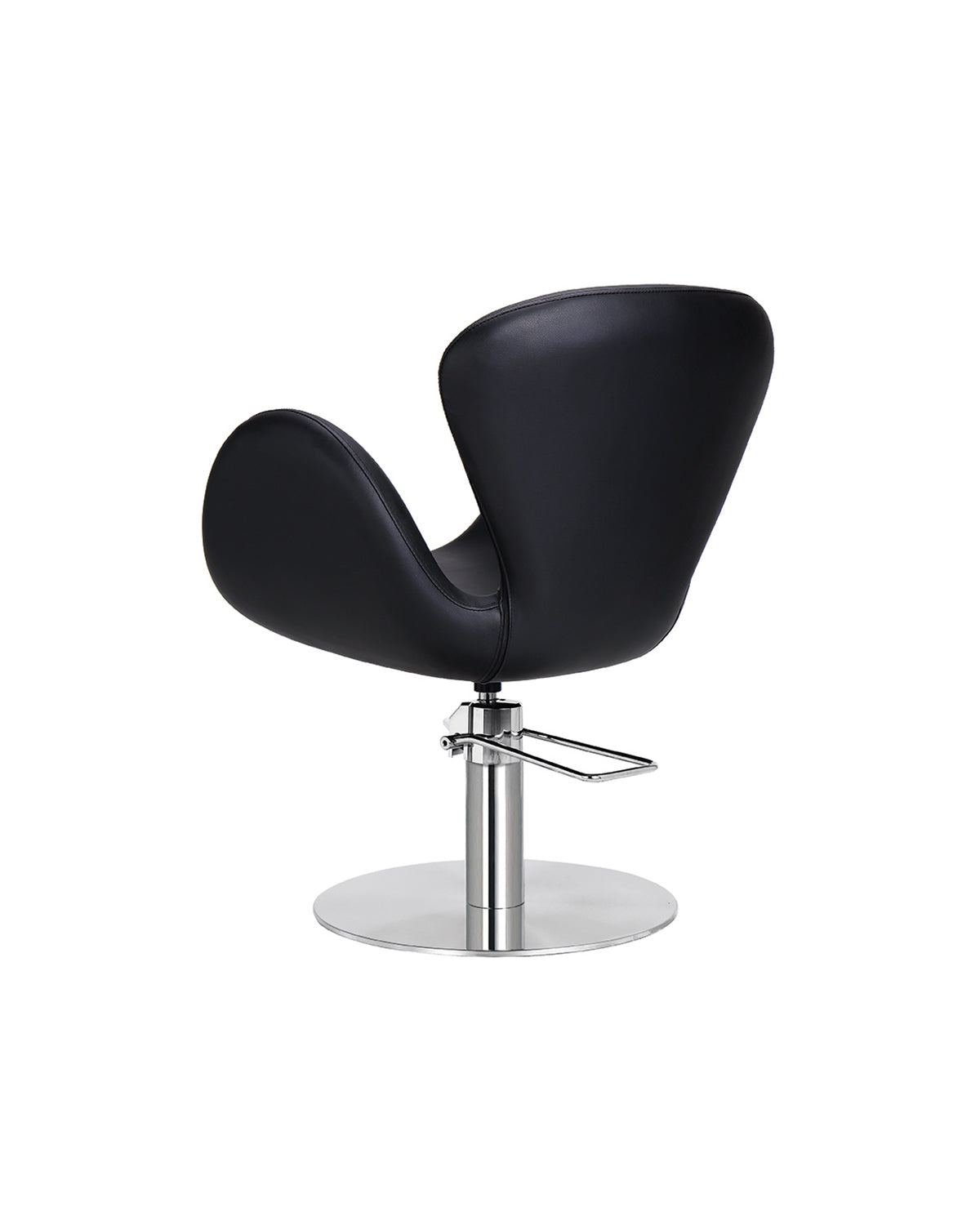 Chloe - Sillón de peluquería negro con base redonda cromada