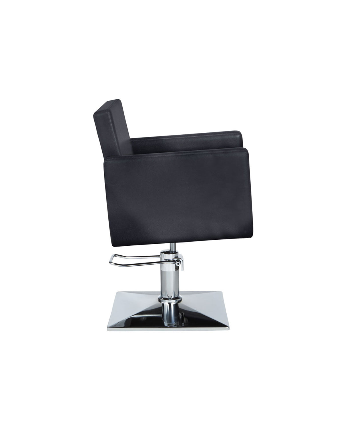 Christy - Sillón de peluquería negro con base redonda cromada cuadrada