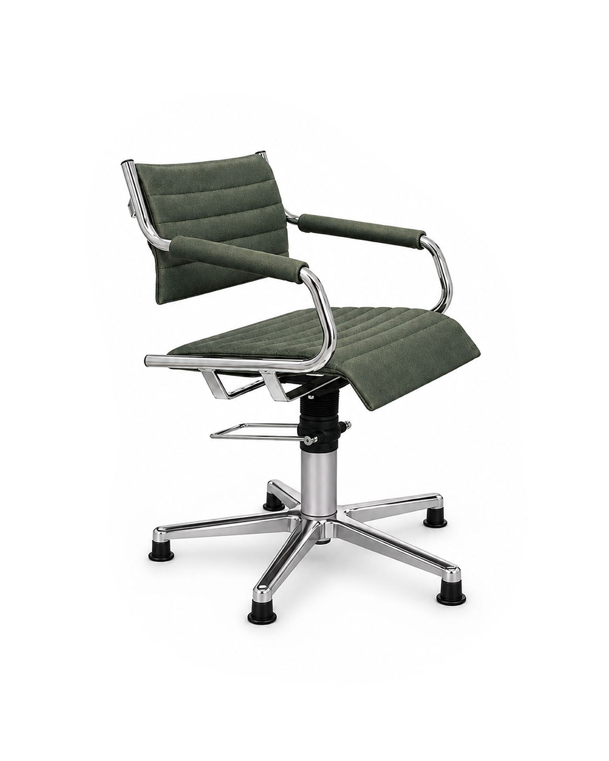 Greiner 59 SuperTex - sillón de peluquería verde oscuro con base estrella cromada