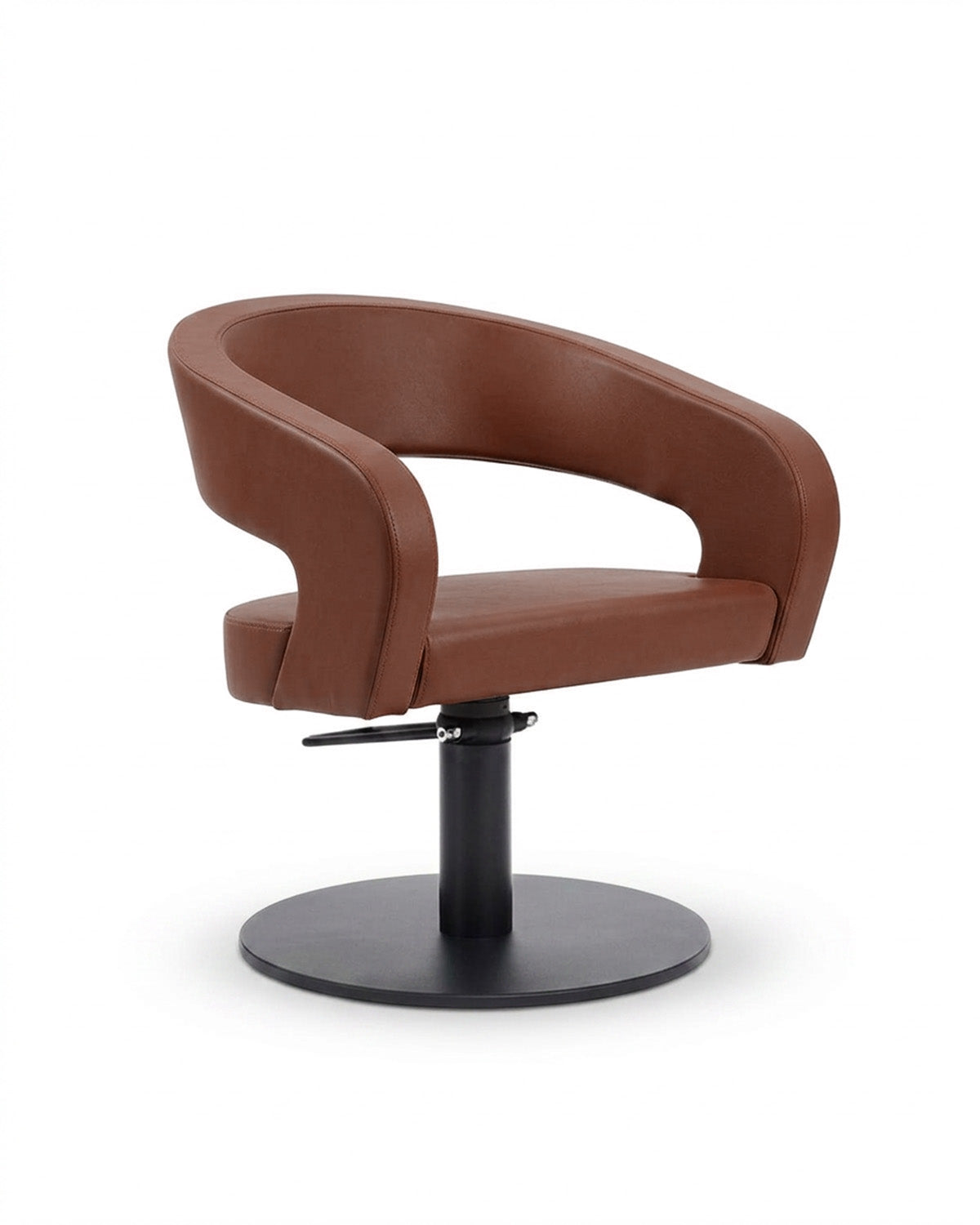 Greiner 50 - Sillón de peluquería marrón con base redonda negra