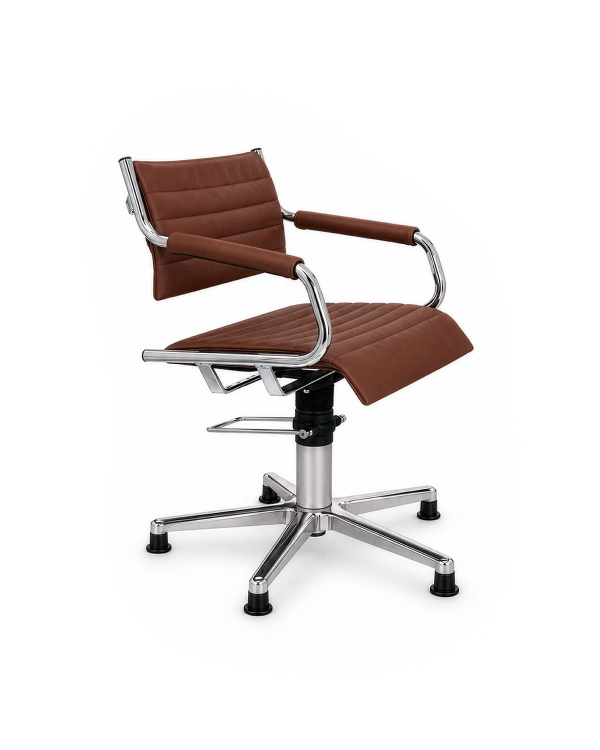 Greiner 59 - Sillón de peluquería marrón con base estrella cromada
