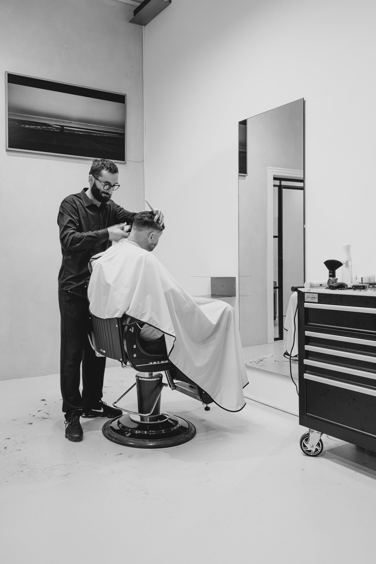 Sin marco - Espejo de peluquería cuadrado - 65x195cm