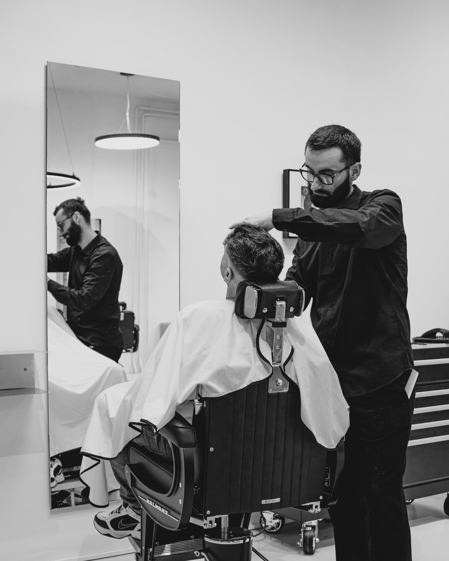 Sin marco - Espejo de peluquería cuadrado - 65x195cm