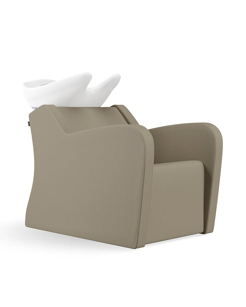 Fredda II - Lavacabezas con masaje beige con cuenca blanca