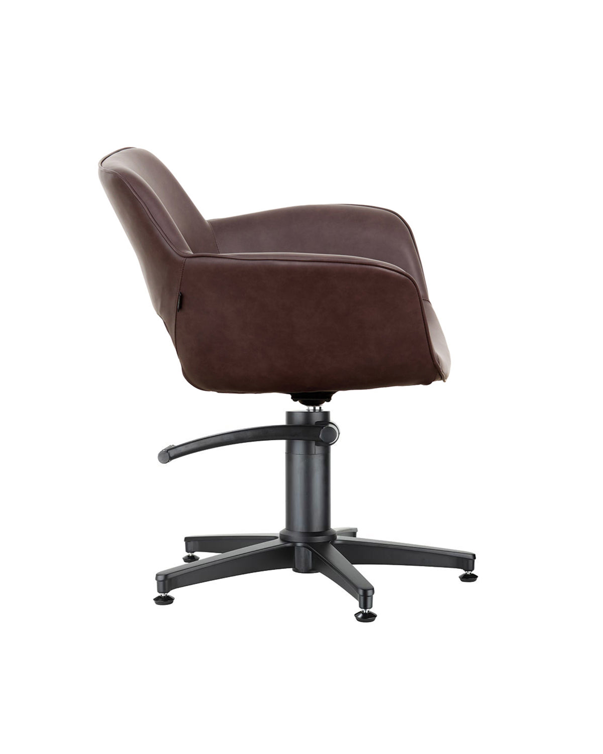 Milo Merlot - Sillón de peluquería marrón con base estrella negra