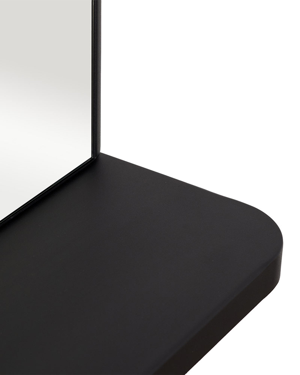 Ombre - Espejo de peluquería negro con estante
