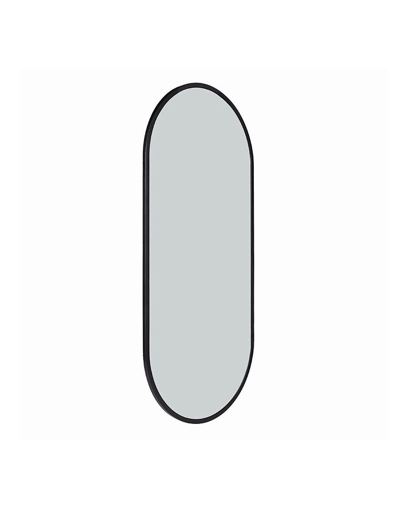 Onyx oval - Espejo de salón - Estante de vidrio negro