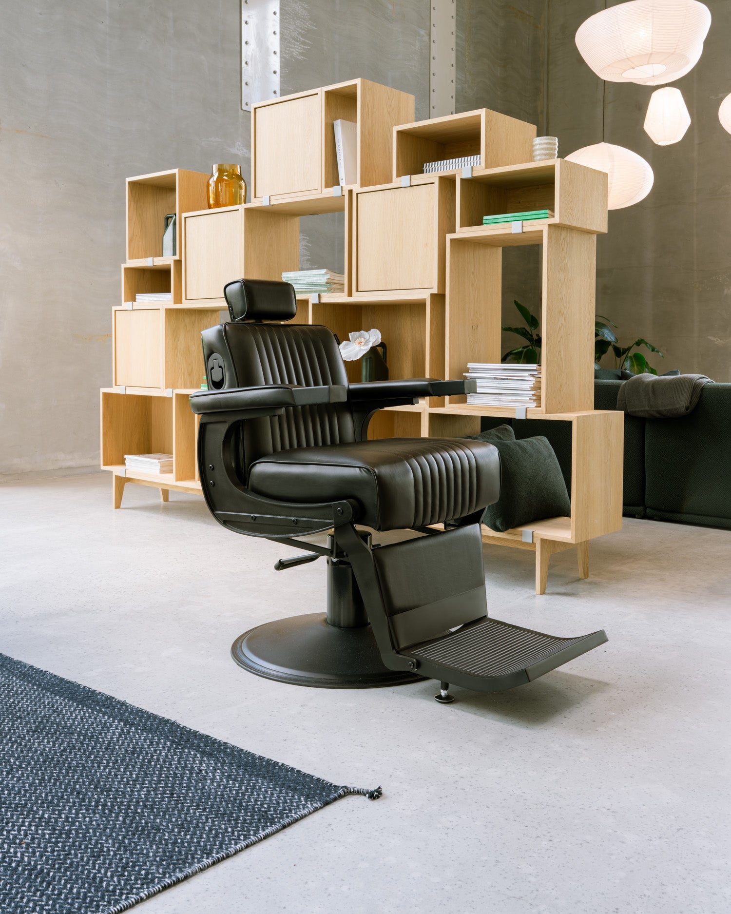 Bat man - Sillón de barbero negro - Estructura negro mate