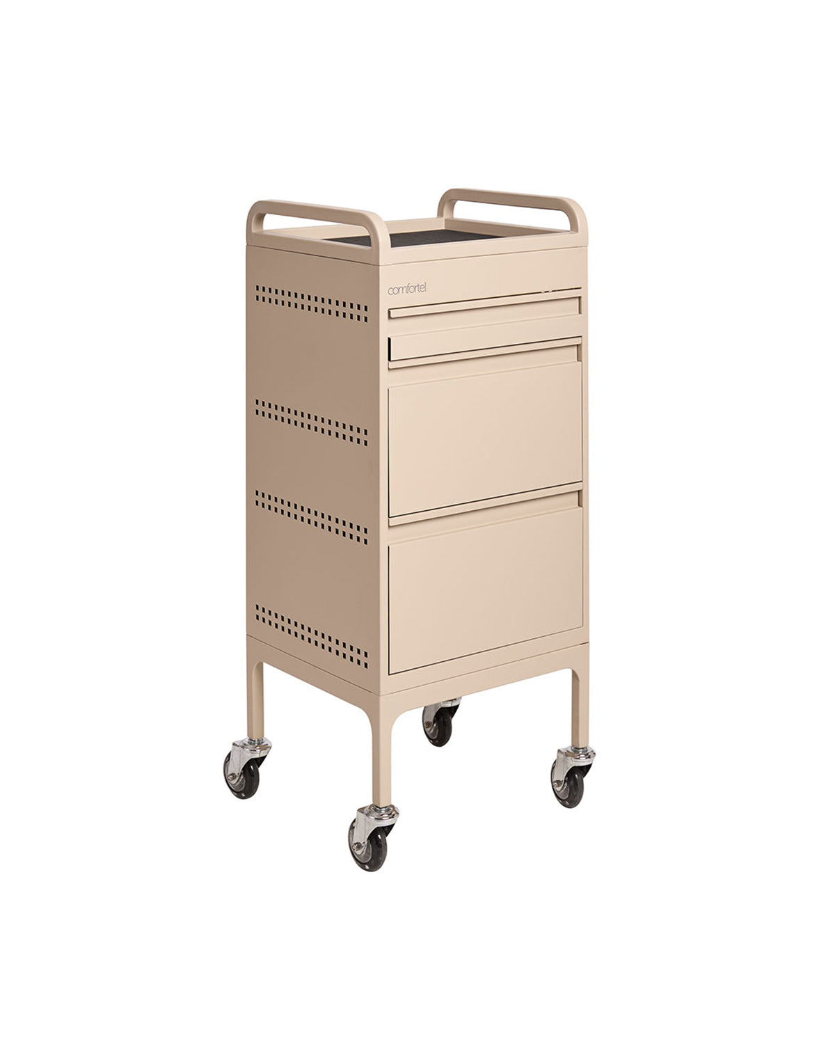 Studio 3 - Carrito de peluquería beige con 3 cajones y estante extraíble