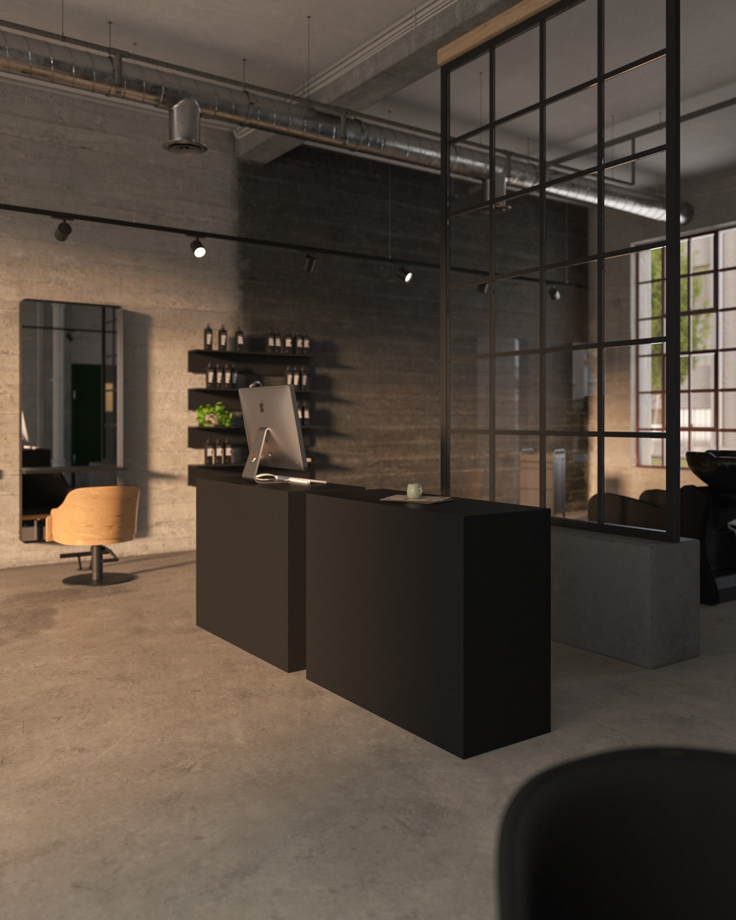 Welcome Black - Mostrador de recepción negro