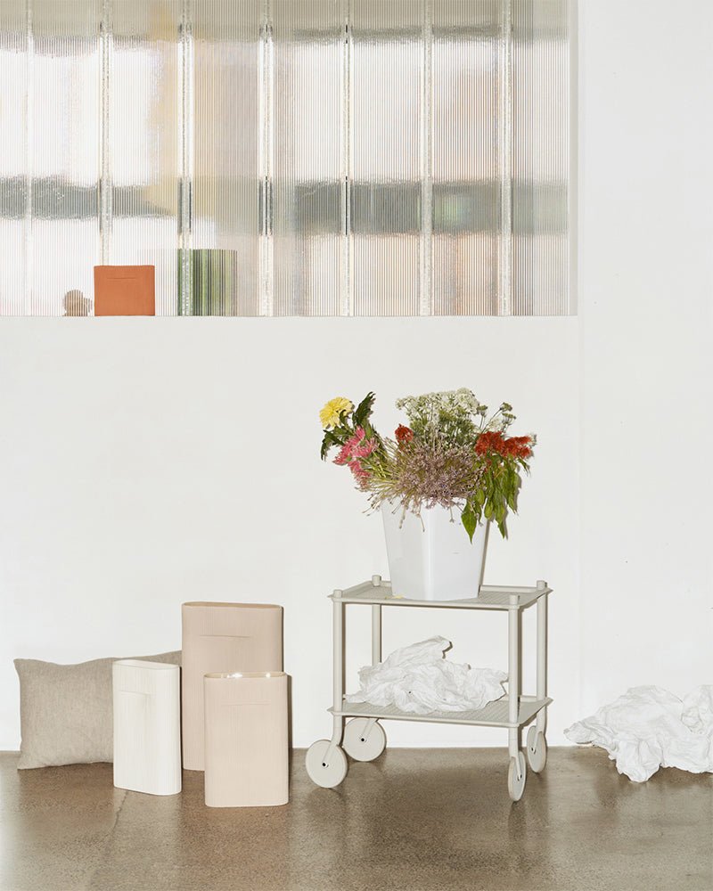 Flow pequeño - Carrito de peluquería gris claro - Metal perforado