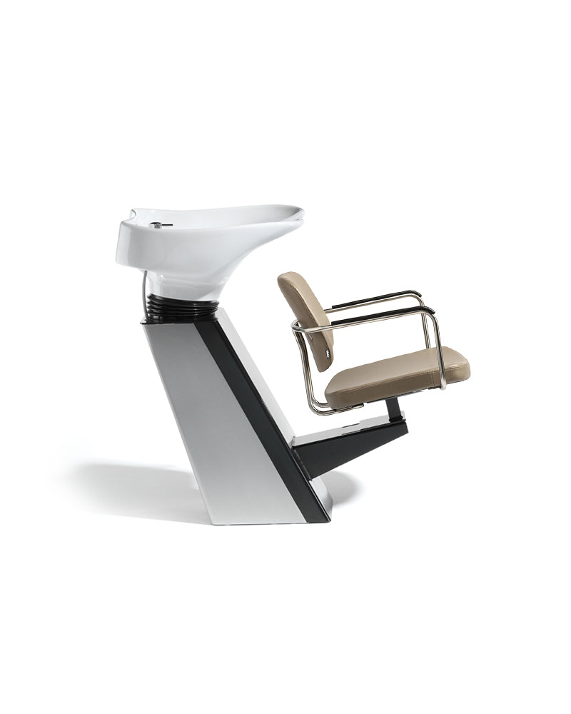 Gogo Aquaplus - Lavacabezas beige con cuenca blanca