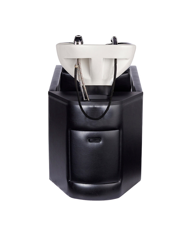 Lambert - Sillón de peluquería lavacabezas negro - Cubeta blanca
